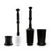 Master Plunger Bathroom Kit Toilet Plunger and Toilet Brush with Buckets, Black