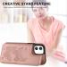 Bizzib for iPhone 12/12 Pro Case Leather Wallet with Card Holder Flip Cover Kickstand Card Slots Double Magnetic Clasp Shockproof Heavy Duty Protective Case for iPhone 12/12 Pro-Butterfly Rose Gold - Buy Online on GoSupps.com