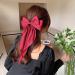 Inilbran Vintage Silk Bow Hair Clips Red Bowknot Long Silk Tail Bow Clip Large Hair Accessories for French Hair Bowknot Clip - Buy Online on GoSupps.com