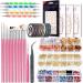 3D Nail Art Decorations Kit Nail Dotting Pen Color-Nail Rhinestones Nail Glitter Pink