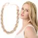 Gledola Chubby Narrow Synthetic Hair Braided Headband Classic Chunky Plaited Braids Elastic Stretch Hairpiece Women Girl Beauty accessory 58g (Honey Blonde)