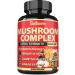 10in1 Mushroom Complex Capsules 5000 mg - 90 Caps 3 Months Supply - With Lions Mane Mushroom Supplement, Cordyceps, Reishi, Chaga, Maitake, Shiitake, Enoki, Agaricus & others - Memory & Immune Support