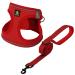 Bella & Pal dog harness Small dogs with a leash step-in dishes made of Air mesh anti-train reflective breathable breastware puppy dishes for small dogs cat dishes red XXS XXS (28-30cm breast size) red