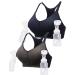 HOFISH Pumping Sports Bra for Women Padded Medium Support Racerback Bras Seamless High Impact Yoga Exercise Athletic Bras XL 2pcs: Black/Cameo+black/Deep Blue