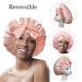 Queen Reversible Silk Bonnet - Double Layer Satin Hair Wrap in Jade Pink - Buy Online on GoSupps.com