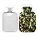 Hot Water Bottle 2L with Cover Camouflage Army Camo Hot Water Bag for Pain Relief Hand Feet Warmer Winter