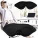 Luxury Sleep Eye Mask for Men & Women - Black Concave Molded Night Sleep Mask - Comfortable Cover for Travel, Yoga, Nap - 3D Contoured Cup Sleeping Mask & Blindfold - Buy Online on GoSupps.com