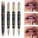 3PCS Rose pink Lip Liner and Lipstick Set Kit for Women Long Lasting Matte Milk tea color Lipstick with Lip Liner Pencil Combo Barbie pink Lipliner Pencil Waterproof 24 Hour lipstick with lip liner