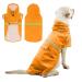 PETCUTE Dog Raincoat Windproof Waterproof Dog Raincoat with Reflective Stripes Adjustable Dog Rain Jacket with Hood and Collar Hole for Small Medium and Large Dogs M Orange