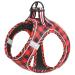 Heele dog harness dogs little dog harness anti -train breathable breast dishes no pull safety harness reflectively adjustable soft for small dogs walking training plaid red l