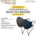 Copper Fit Unisex Never Lost Face Masks - 2 Pack | Anti-Microbial Fabric - Buy Online on GoSupps.com