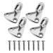 4Pcs Fending Pad Eye Fender Hook with Screws Boat Ship Deck Hardware Marine Grade 316 Stainless Steel