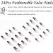 Coffin False Nails Long 24Pcs Black French Fake Nails with Flame Design - Nail Glue Included | Ballerina Stick-on Nail Art for Women and Girls - Buy Online on GoSupps.com