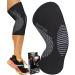 Physix Gear Sport Knee Support Brace - Best No-Slip Knee Braces for Knee Pain Women & Men, Compression Knee Sleeves for Running Workout Walking Hiking Sports Arthritis ACL Torn Meniscus Medium | 17"-19.5" Black/Grey (Single)