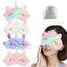 4 Pcs Cute Unicorn Sleep Mask Cartoon Eye Mask for Travel Nap Sleep Lunch Break Overnight Party Soft Plush Blindfold Eye Covers for Women Girls Kids Style6