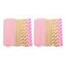 Bumdenuu Biodegradable Paper Straws 200 Pink for Supplies Birthday Wedding Bridal/Baby Shower Decorations