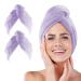 Hair Drying Towel Ultra Absorbent Twist Hair Turban Drying Cap Hair Wrap 2 Pack 10 inch X 26 inch Super Absorbent Quick Dry Hair Turban for Drying Curly Long Thick Hair (Purple)