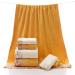 Lace Edge Embroidered Bath Towel Set - Super Absorbent Fiber - Yellow - 3 Piece Set - Buy Online on GoSupps.com