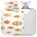 Naanle carrots polka dots hot water bottle with reference transparently warm water bottle 1l warm steadel for pain relief hot and cold therapy bed hand feet warmer