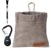 Duuclume Dog Training Kit Puppy Dog Treat Pouch Bag with Dog Clicker and Silent Whistle with Lanyard Hands-Free Training Dog Treat Pouch Includes Carabiner for Pet Puppy Travel or Outdoor Use(Grey) Grey-2