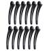 12 pieces hair clips hairdresser large duck hair clips hairdressing hairdresser requirement set compartment clamps hair salon black crocodile sports tools curl combi-clip style and cut 3 size (m 9.5 cm)
