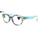 Versailles Premium Reading Glasses - Stylish Round Optical Frames Light Blue Floral | High-End Readers +1.25 to +3.50 | International Shipping Available - Buy Online on GoSupps.com