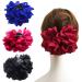 4 Pcs Large Silk Flower Bow Hair Claw Jaw Clips For Women Hair clamps 4 Pack Color
