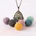 Buy Bivei Aromatherapy Essential Oil Lava Stone Diffuser Necklace - Vintage Bronze Locket with 7 Oval Lava Beads - International Shipping Available - Buy Online on GoSupps.com