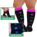 3 Pairs Plus Size Compression Socks (20-30 mmHg) for Women & Men | Wide Calf & Extra Large Knee High Stockings | Nurses, Seniors | 2XL Mixed-A - Buy Online on GoSupps.com