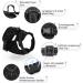 Supet Cat Dishes & Harness Set for Kittens - Reflex Stripes Adjustable Leash & Universal Fit - Black (Breast Circumference: 34.8-39.9 cm) | International Shipping - Buy Online on GoSupps.com