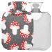 Naanle hot hot water bottle with cover mushrooms Transparent hot water bottle heat bottle for back pain relief handfoot warmer neck heat and cold therapy 2l