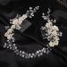 BERYUAN Bridal White Flowers Crystal Pearl hair comb Silver Hair Accessories for Wedding Women and Girls Side Flower Headband Hair Comb - Buy Online on GoSupps.com