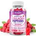 Collagen Gummies for Women & Men Sugar-Free Hydrolyzed Collagen Peptides with Antioxidant Blend & Digestive Enzymes Multi Collagen (Type I II III V X) for Skin Hair Nails Raspberry Flavor 60 Count