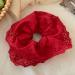 PURPLELILY Lace Scrunchies for Women Large Elastic Hair Scrunchy Eye Catching Hair Rope French Hair Bobbles Ponytail Holder Red - Buy Online on GoSupps.com