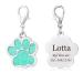 Paw dog tag with engraving for dogs and cats paw print motif ID tags address tag (green)
