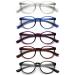 OKH 5-pack Blue Light Glasses, Reading Glasses with Spring Hinge TR90 Frame, Unbreakable Readers, Anti Eye Strain/Headache 5-pack Round 2.0 x