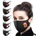 Riou 5 pieces Mouth protection with motif washable cotton breathable dustproof mouth and nose protection face covering for women men (Z-13)
