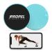 ProPel athletics |Set with 2 premium core slider with free workout video & travel bag |Double -sided for hardwood or carpet |Abdominal muscle training equipment |Slide panes |Slide for the training session turquoise