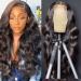 Body Wave Lace Front Wigs Human Hair 180% Density Brazilian Body Wave HD Transparent Lace Closure Wigs for Black Women Free Part Human Hair Pre Plucked with Baby Hair (16 Inch, 4×4 body wave) 16 Inch 180% Density