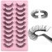 Strip Lashes False Lashes Thin Light Weight Natural Look Clear Band Wispy Faux Mink Russian Strip Lashes D Curl 3D Crisscross Multi-Layers False Fake Eyelashes