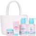 HAPPY BUM Baby Bath Set, Baby Wash Gift Set Included Body Wash and Shampoo, Body Lotion, Baby Face Cream, Baby Diaper Cream and Cotton Rope Basket Diaper Caddy Organizer for Baby