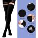 Compression Stockings for Women & Men - 15-20mmHg Thigh High Socks for Varicose Veins Running & Sports - Closed Toe with Silicone Dot Band - X-Large Black - Buy Online on GoSupps.com