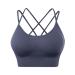 Riou Bustiers for women's sports bras with a cross-back back for women padded strap-criss-crop-crop bras for yoga workout fitness low-impact-brhs bustier ladies small blue L