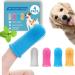 Bileumec Dog Toothbrush Fingerling - 360 Silicone Bristles Ergonomic Design Easy to Use Dental Care for Dogs (4 Pack)