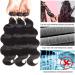 LUXEDIVA Brazilian Virgin Body Wave Hair 4 Bundles 400g/14.1oz - Natural Black 18/20/22/24 Inch Bundle Deals | 100% Unprocessed Human Hair Extensions - Buy Online on GoSupps.com