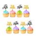 The Man The Myth The Legend Cupcake Toppers for Father's Birthday Man Boy Birthday Cupcake Toppers Black & Gold Glitter Cake Decorations for Happy Father's Day Party Supplies - 24pcs