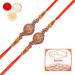 Ghasitaram Gifts Rakhi for Brother Rakhis Online- Set of 2- BW-5410 Wooden Om Rakhi with 200 GMS of Kaju katli