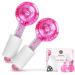 Hana Emi Ice Globes - ice balls for the facial massage - 2 pieces of stainless steel - ice balls to relieve headache swelling of red spots - face ball for the eyes pink