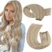18Inch Hair Extensions Weft Human Hair Sew in Hair Extensions Ash Blonde Full Head Sew in Weft Human Hair Extensions Ash Blonde with Platinum Blonde #18/613 100g