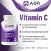 AOR - Vitamin C 1000mg 100 Capsules - Essential Ascorbic Acid Supplement - Promotes Overall Wellness - Supports Bones Gums & Teeth - Non-GMO Vegan - Ideal for Daily Health Maintenance - Buy Online on GoSupps.com